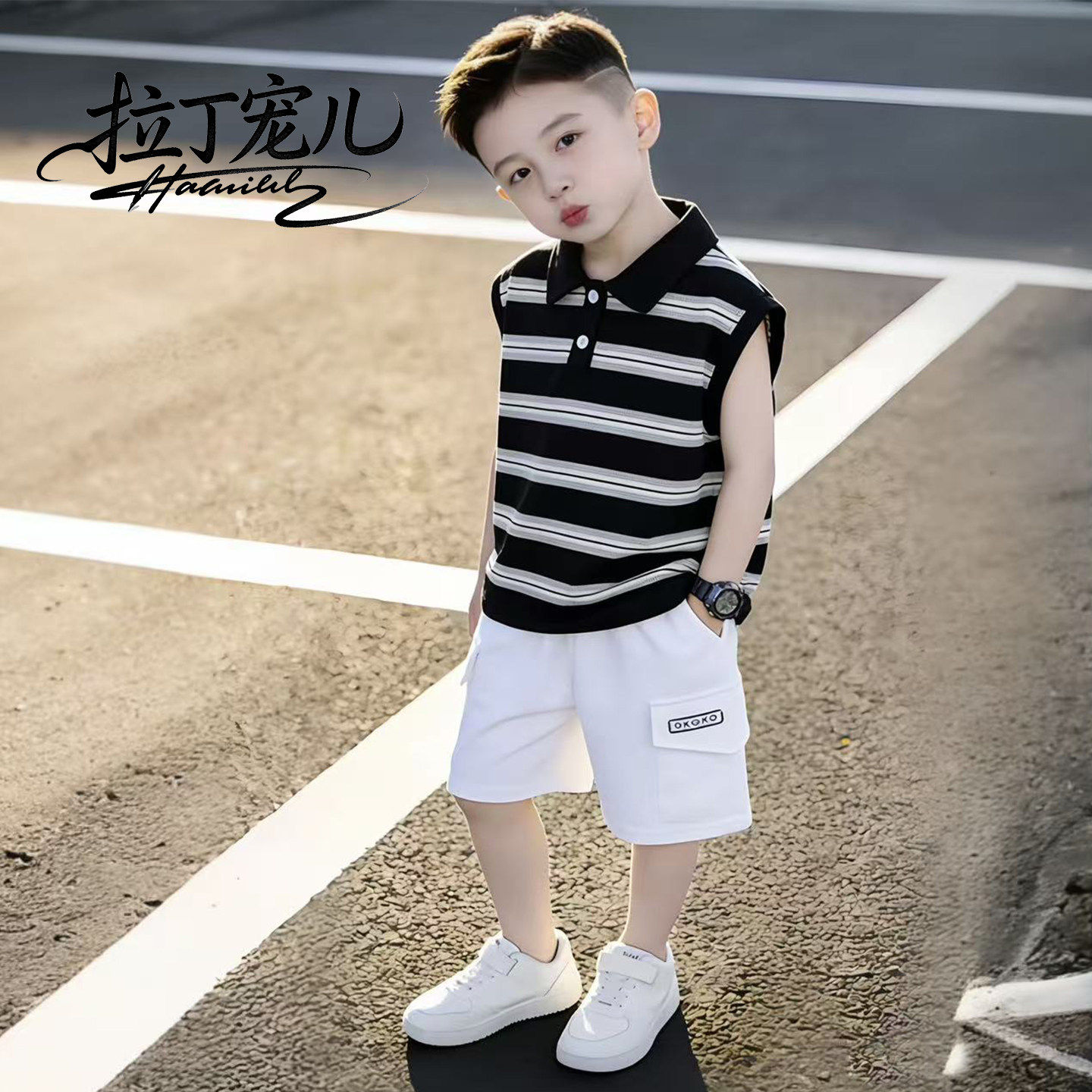 欧洲站儿童套装男童夏装