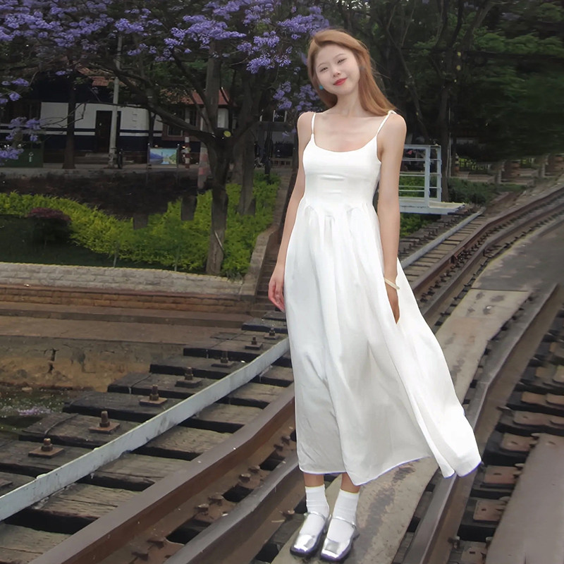 显瘦女夏无袖疯狂促销高腰新款上市甜美短裙优质纯色精品连衣裙