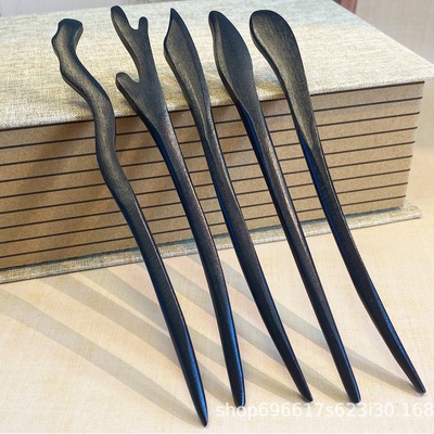 仿黑檀木发簪檀木簪主体发钗高级感新中式盘发配件马面裙配饰