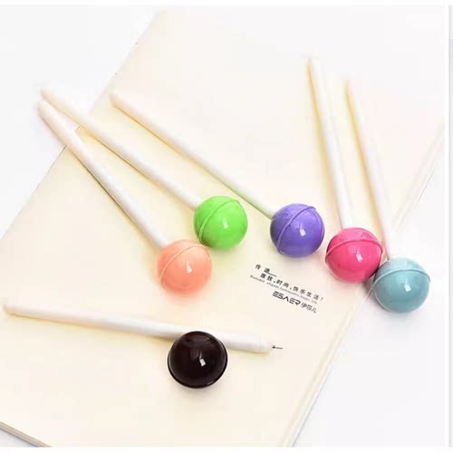 创意棒棒糖中性笔可爱学生文具卡通水性笔办公签字笔