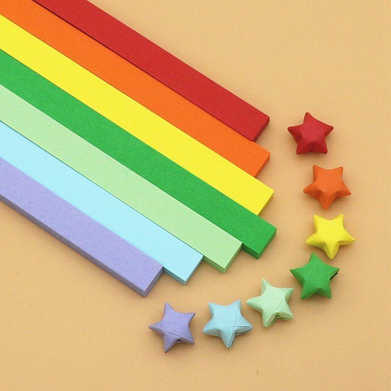 手工彩纸幸运diy纸条高颜值送同学朋友创意许愿幸运星星520糖果色