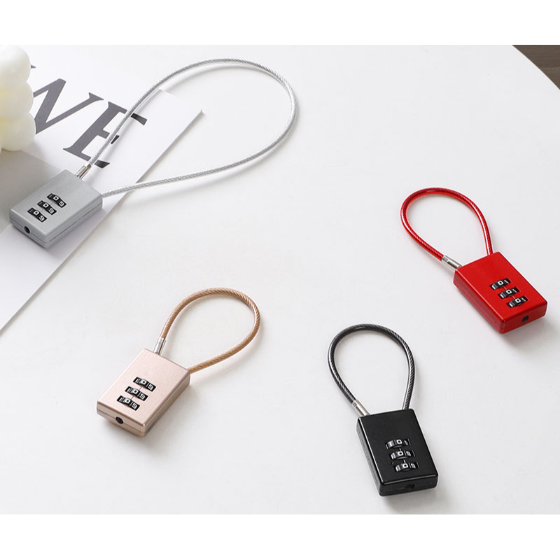 钢丝密码锁挂锁电动车筐子储物柜门钥匙小锁家用头盔锁具大全防盗