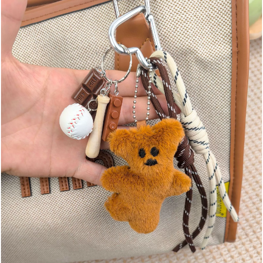 超火卡通可爱歪头熊玩偶包包挂件包包服装帽子服饰配件毛绒