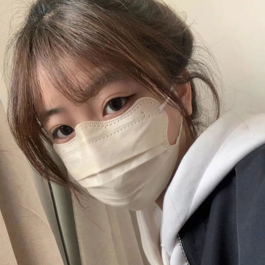 口罩女高颜值一次性波浪形素颜口罩显脸小护眼角防尘成人防护口罩