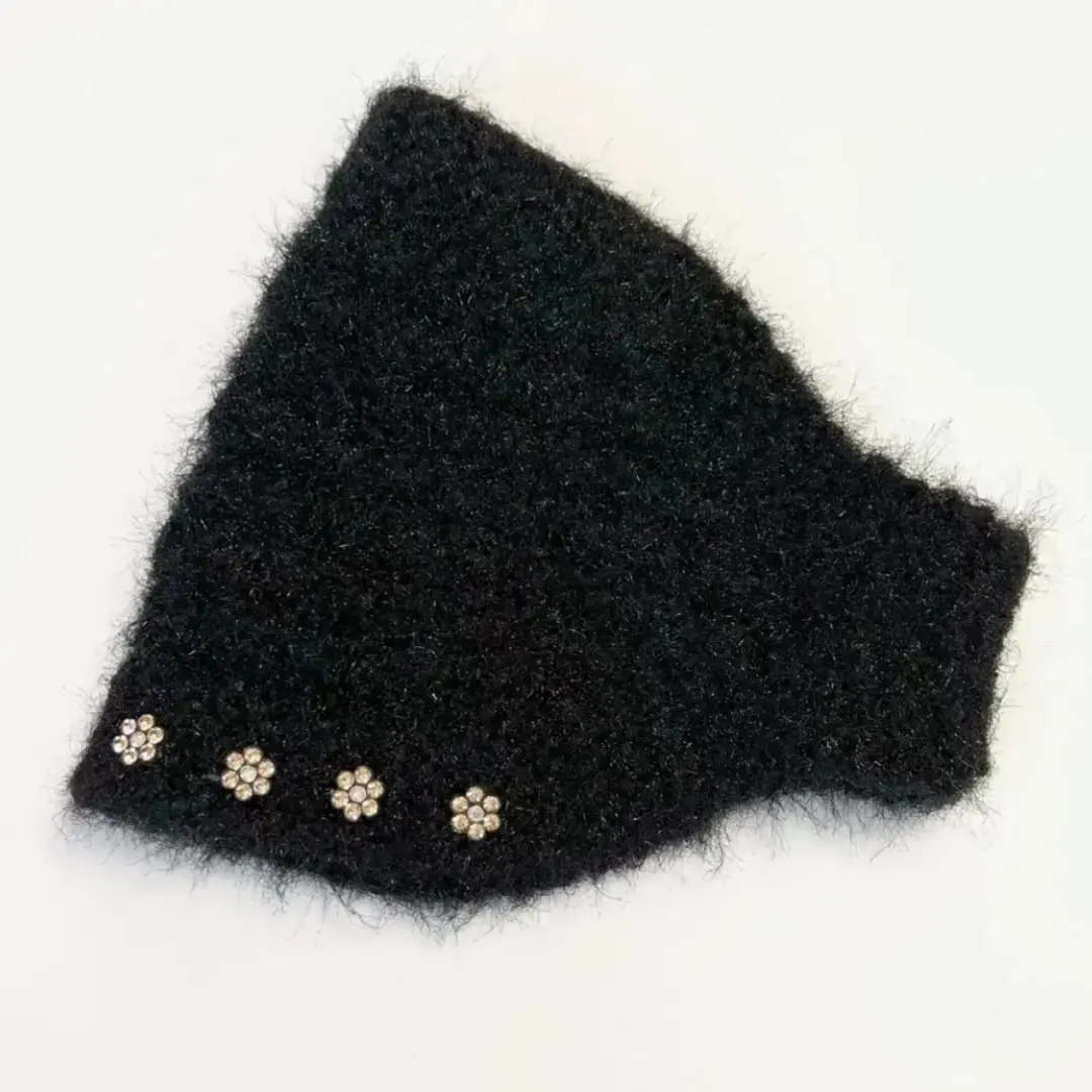 秋冬新款遮白发防寒毛线帽女保暖包头帽宽边护额头时尚针织发带帽