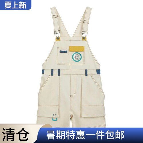 小王子联名夏季联名款撞色背带短裤情侣趣味休闲潮