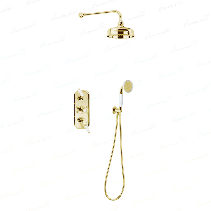 banmell进口恒温阀芯 法式复古暗装淋浴器花洒套装入墙式预埋嵌入