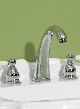 出口英国订单 NP嘴 陶瓷双开把手 三孔英式法式复古面盆水龙头