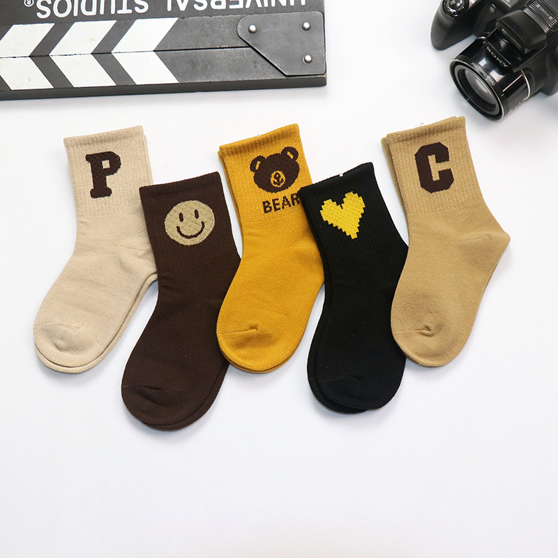 儿童袜子男童袜子春秋款纯棉中大童秋冬季男女孩无骨袜中筒女童袜