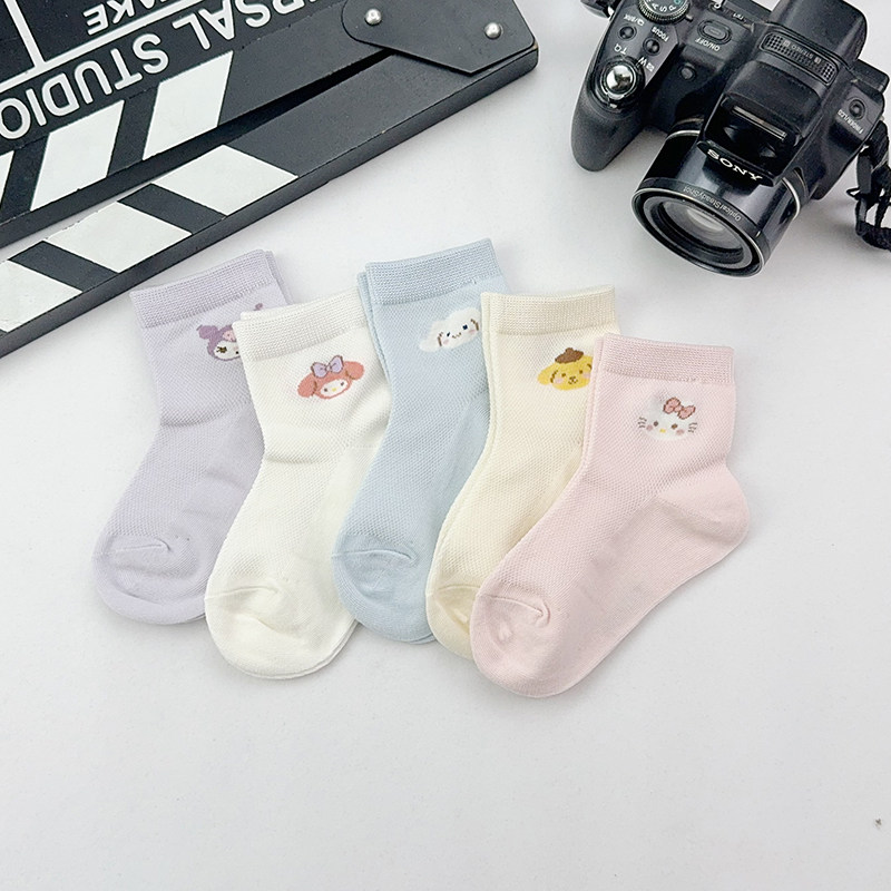 女童袜子夏季薄款纯棉中筒袜夏天男女童春秋棉袜女孩宝宝春夏童袜