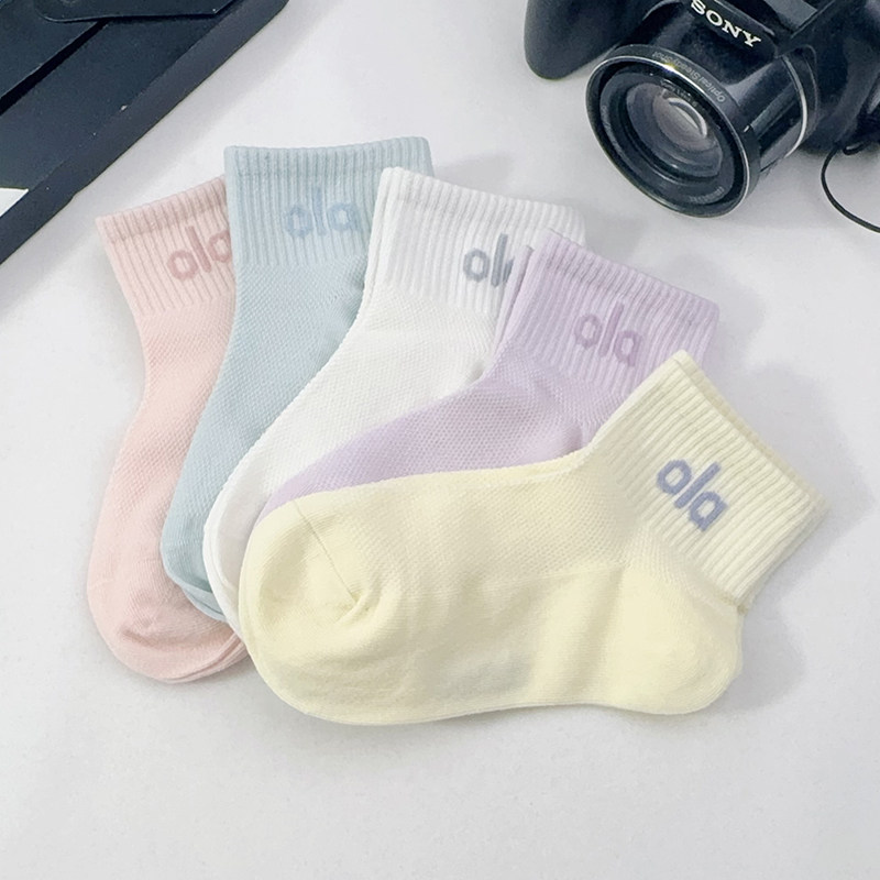 儿童袜子春夏季薄款女童字母无骨网眼袜中大童薄款宝宝中筒袜潮袜