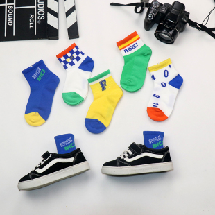 儿童袜子纯棉春夏薄款男童中筒袜韩版ins潮袜中大童无骨网眼棉袜