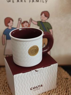 COSTA波纹咖啡马克杯复古陶瓷杯子 水杯2025水杯泡茶马克杯带礼盒