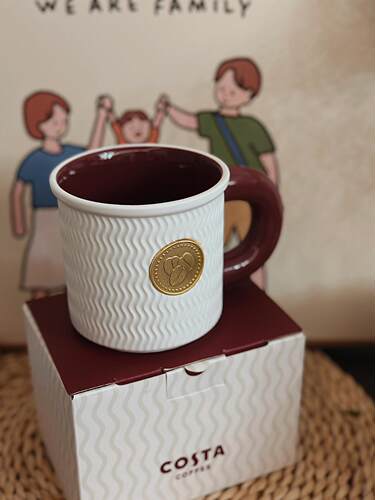 COSTA波纹咖啡马克杯复古陶瓷杯子 水杯2025水杯泡茶马克杯带礼盒