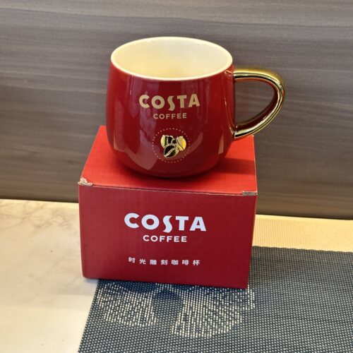 Costa雕刻时光咖啡杯陶瓷马克杯300ml鎏金高颜值幸运红色绝版限量