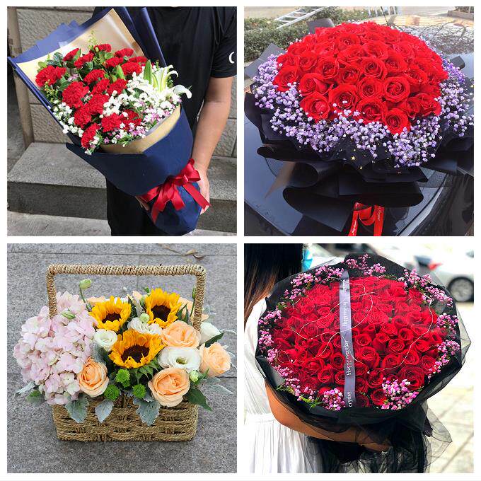 玫瑰百合向日葵康乃馨鲜花广西桂林市雁山区临桂区阳朔县同城速递