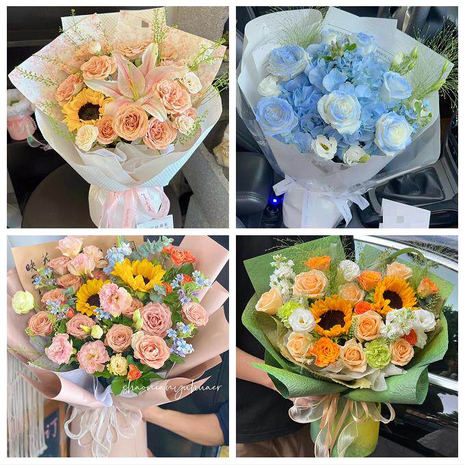 99朵玫瑰花束妇女节向日葵生日鲜花云南曲靖市富源县会泽县宣威市