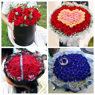 520情人节红玫瑰鲜花生日花束湖南湘西州保靖古丈永顺龙山县同城