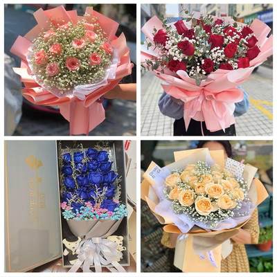 鲜花99朵玫瑰花束北京海淀区甘家口八里庄紫竹院同城实体花店配送