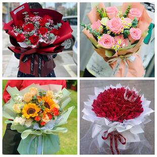 红玫瑰鲜花情人节生日表白花束礼物广东汕尾市城区海丰陆河县陆丰