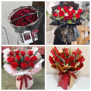 红玫瑰鲜花情人节生日表白花束礼物甘肃庆阳市合水正宁镇原县宁县