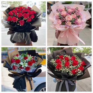 红玫瑰鲜花情人节生日表白花束礼物江西宜春市上高宜丰靖安铜鼓县