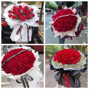 红玫瑰鲜花情人节生日表白花束礼物江西鹰潭市月湖区余江区贵溪市