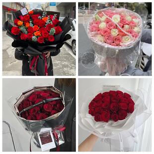 红玫瑰鲜花情人节生日表白花束礼物河南省商丘市睢县宁陵县柘城县