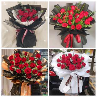 红玫瑰鲜花情人节生日表白花束礼物广西桂林市秀峰叠彩象山七星区