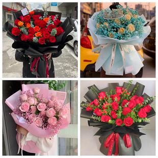 红玫瑰鲜花情人节生日表白花束礼物河南南阳市方城西峡镇平内乡县