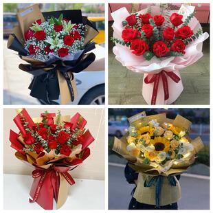 红玫瑰鲜花情人节生日表白花束礼物湖南湘西州保靖古丈永顺龙山县