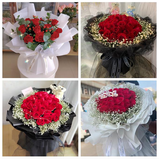 99朵33枝红玫瑰花520节鲜花束陕西商洛市商南山阳镇安柞水县同城