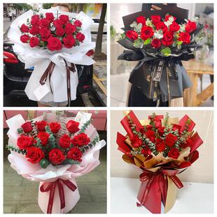 红玫瑰鲜花情人节生日表白花束礼物安徽六安市金安区裕安区叶集区