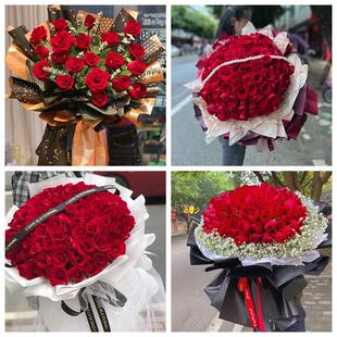 红玫瑰鲜花情人节生日表白花束礼物安徽淮南市大通区田家庵区附近