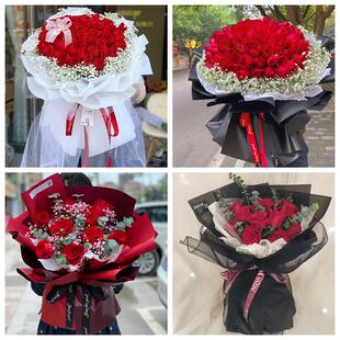 红玫瑰鲜花情人节生日表白花束礼物宁夏省固原市原州区西吉隆德县