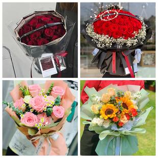 红玫瑰鲜花情人节生日表白花束礼物新疆呼图壁玛纳斯县吉木萨尔县