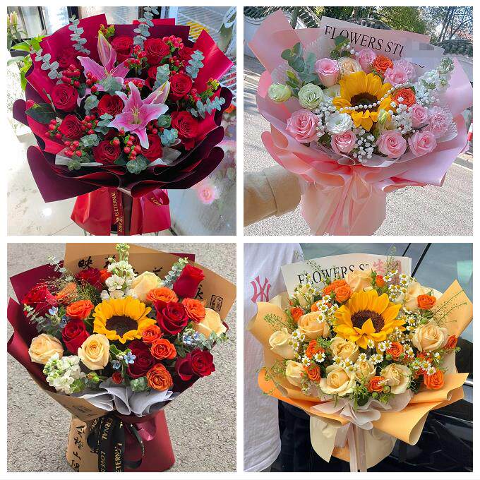 99朵玫瑰花束妇女节向日葵生日鲜花上海市杨浦区五角场新江湾城镇