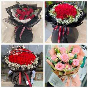 红玫瑰鲜花情人节生日表白花束礼物广西崇左市江州区扶绥县凭祥市