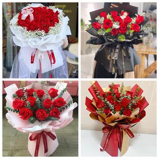 红玫瑰鲜花情人节生日表白花束礼物云南玉溪市通海县华宁县易门县