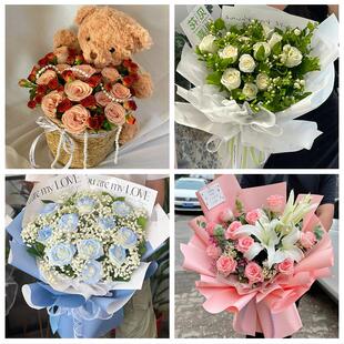 99朵玫瑰花束妇女节向日葵生日鲜花河南南阳市淅川县社旗县唐河县