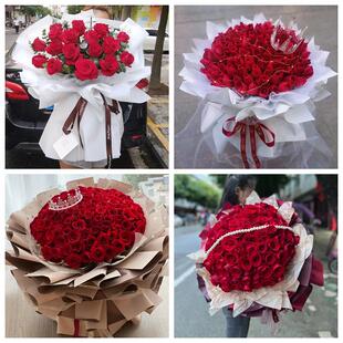 红玫瑰鲜花情人节生日表白花束礼物江西省新余市渝水区分宜县附近