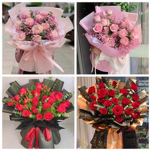 红玫瑰鲜花情人节生日表白花束礼物湖南邵阳市新宁县城步县武冈市