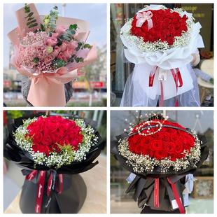 红玫瑰鲜花情人节生日表白花束礼物湖北宜昌市宜都市当阳市枝江市