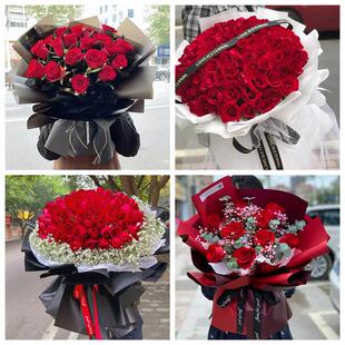 红玫瑰鲜花情人节生日表白花束礼物河南开封市龙亭区顺河区鼓楼区