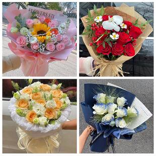 99朵玫瑰花束妇女节向日葵生日鲜花青海西宁市城北区大通县湟源县