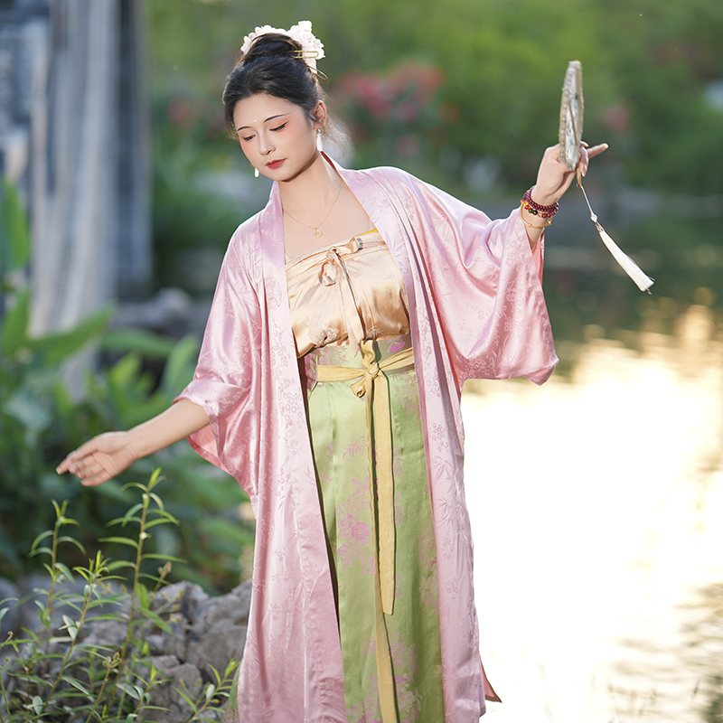 卿如故原创汉服宋制褙子三件套旋裙提花剪花纱夏季清凉透气25新款