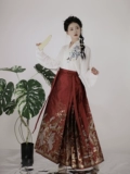 Qing ru Оригинал Hanfu Mingmu Make -сделать сделайте макияж красную песню, вышитую рукав с пятью складками