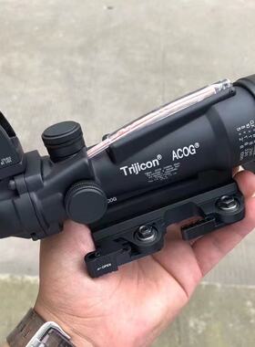 ACOG 马蹄分化快拆3.5*35红光纤高倍抗震瞄准镜弹弓玩具配件