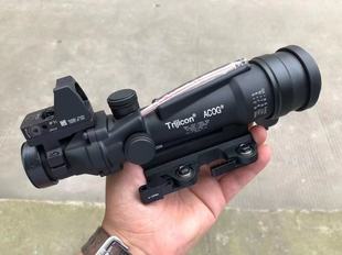 ACOG 马蹄分化快拆3.5*35红光纤高倍抗震瞄准镜弹弓玩具配件