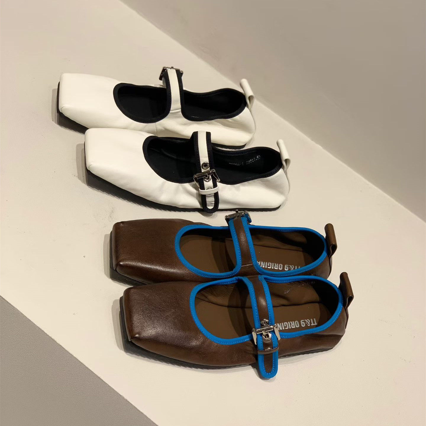 2026春款法式复古风方头玛丽珍鞋女双拼扣带平底芭蕾舞鞋百搭单鞋,女鞋,玛丽珍鞋,淘宝优惠券,粉丝福利购,淘宝优惠卷